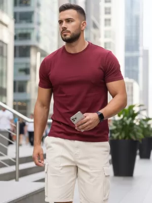 Herren-T-Shirt DSTREET RX5677 ROTWEIN