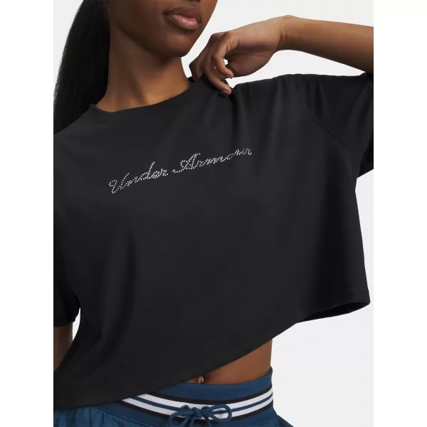  Damen-T-Shirt UNDER ARMOUR W WM CROP SS 6010588-001 SCHWARZ 