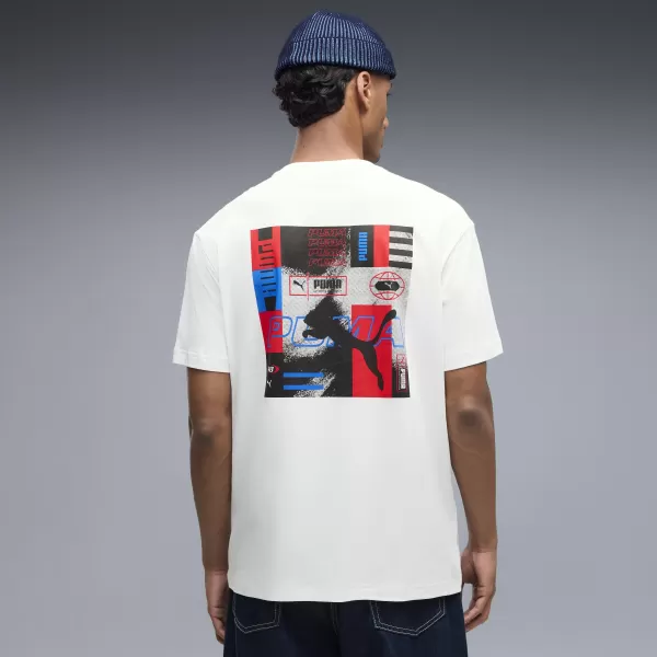  Herren-T-Shirt PUMA GRAPHICS RELAXED STACKED TEE 69436802 PUMA WEIß 