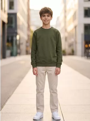 Kinder-Sweatshirt MALFINI CREW 427 MILITÄR