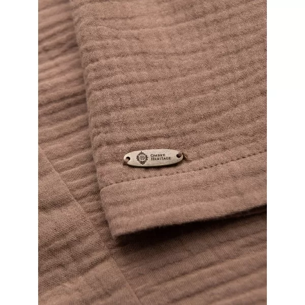  Herrenhemd OMBRE OM-SHSS-0223 HELLBRAUN 