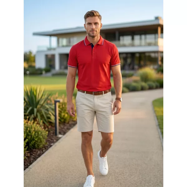  Herren-T-Shirt mit Kragen MALFINI FOCUS 232 ROT 