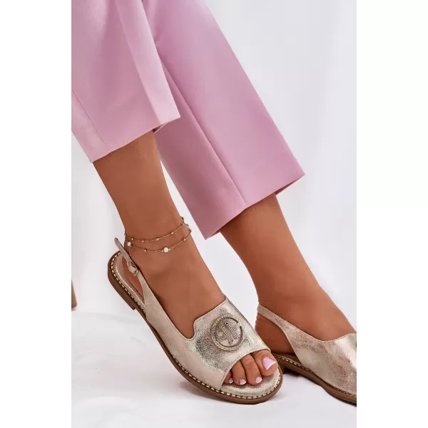  Damensandalen S.BARSKI KV51-002 HELLES GOLD 