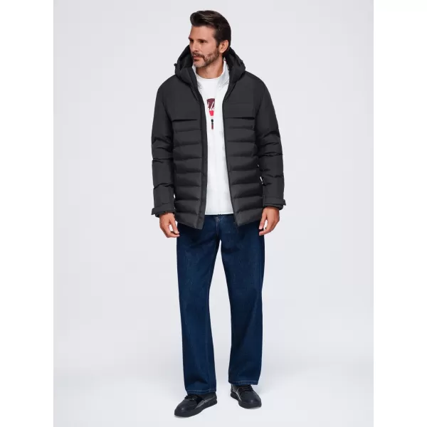  Winter-Steppjacke für Herren OMBRE OM-JAHP-0305 SCHWARZ 