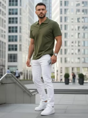 Herren-T-Shirt mit Kragen DSTREET PX0511 GRÜN