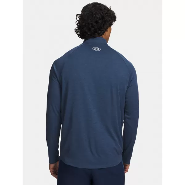  Herren-T-Shirt UNDER ARMOUR UA TECH TEXTURED 1/2 ZIP 1382797-498 BLAU 