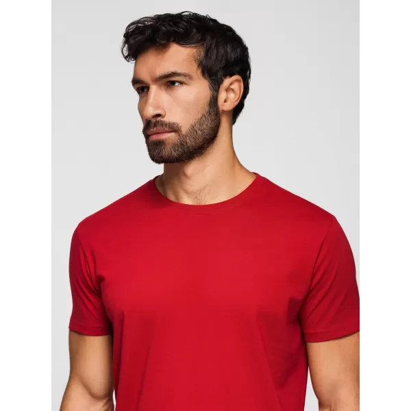  Herren-T-Shirt OMBRE OM-TSBS-0268 SCHWARZ/WEIß/DUNKELROT 