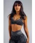 Sport-BH mit mittlerem Halt und Leopardenmuster NEBBIA PRIMAL 854 SCHWARZER LEOPARD