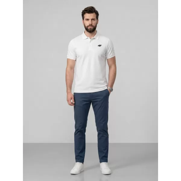  Herren-T-Shirt mit Kragen 4F WMM00TPTSM0771 WEIß 
