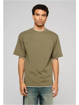 Herren-T-Shirt URBAN CLASSICS TB029A-00824 OLIV/WEIß