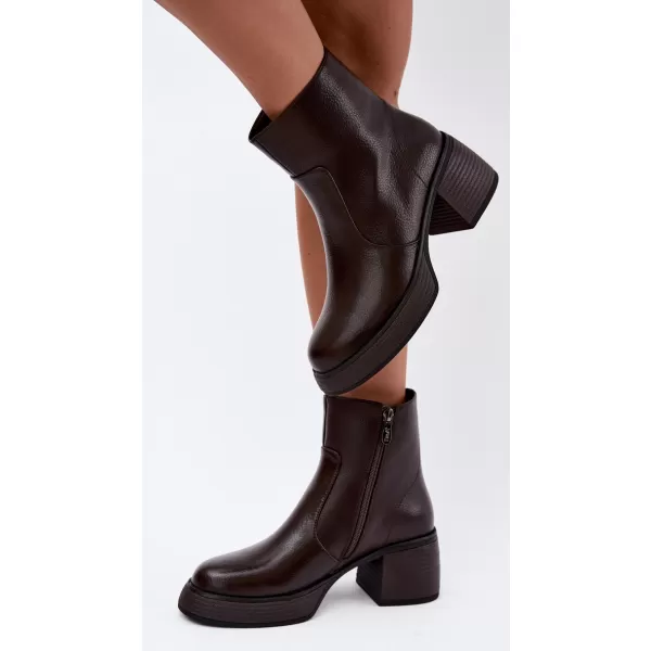  Damen-Stiefeletten D&A CR62-3369 DUNKELBRAUN 