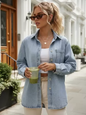 Damenhemd DSTREET DY0490 BLAU