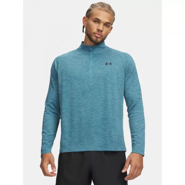  Herren-T-Shirt UNDER ARMOUR TECH TEXTURED 1/2 ZIP 1382797-466 BLAU 