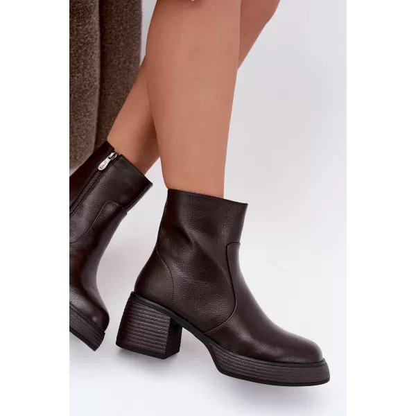  Damen-Stiefeletten D&A CR62-3369 DUNKELBRAUN 