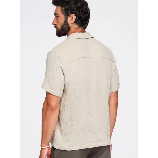  Herrenhemd OMBRE OM-SHSS-0223 BEIGE 