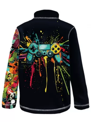 Fleece-Sweatshirt für Kinder WAMU GAME ON SCHWARZ