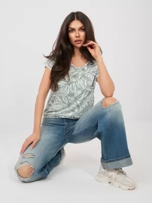 Damen-T-Shirt SUBLEVEL D12110M02646E PISTAZIEN