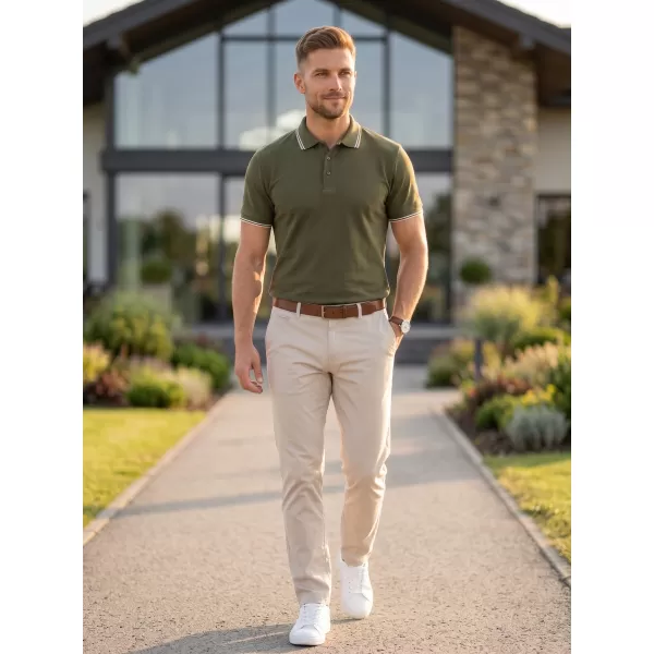  Herren-T-Shirt mit Kragen MALFINI FOCUS 232 MILITÄR 