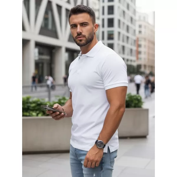  Herren-T-Shirt mit Kragen DSTREET PX0514 WEIß 