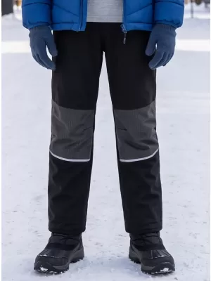 Warme Softshellhose für Kinder ALPINE PRO HERGO SCHWARZ