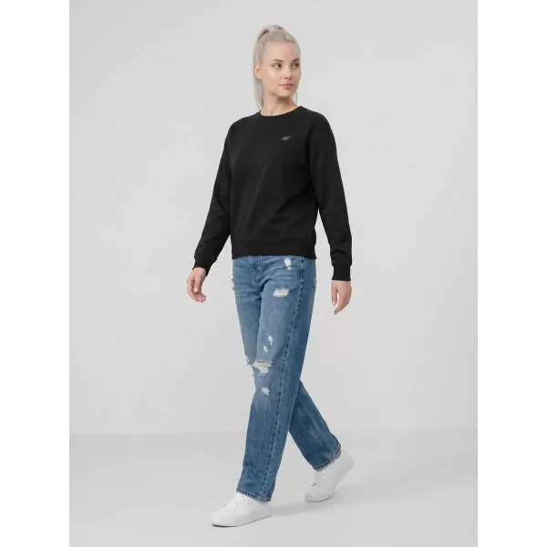  Damen-Sweatshirt 4F WMM00TSWSF2534 TIEFSCHWARZ 
