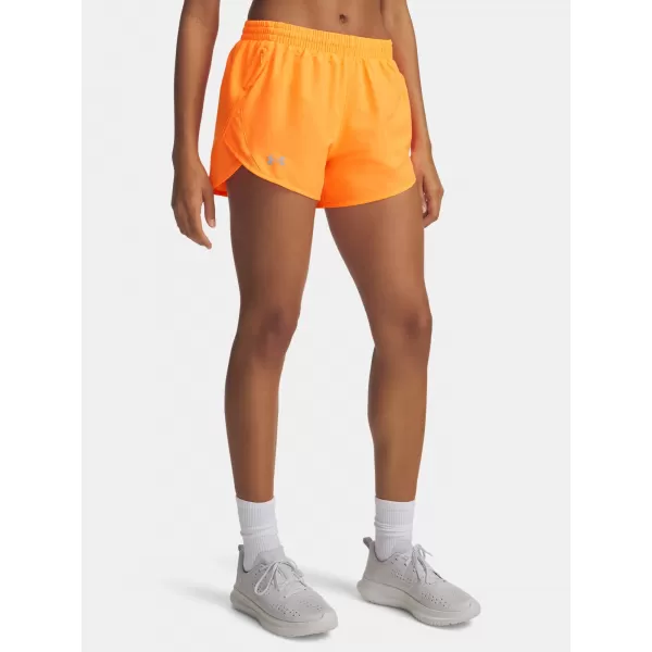  Damen-Shorts UNDER ARMOUR FLY BY 3 SHORTS 1382438-824 ORANGE 