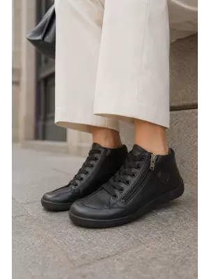 Damenstiefeletten aus Leder EVENTO 26PB18-562 SCHWARZ