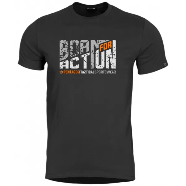  Herren-T-Shirt PENTAGON AGERON BORN FOR ACTION K09012-BA SCHWARZ 