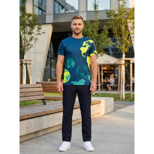  Herren Freizeithemd Premium ALTISPORT VOJ/ALM130TR06 MARINEBLAU-FLUOGELB 