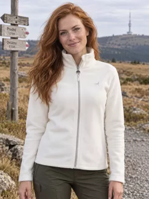 Fleece-Sweatshirt für Damen ALTISPORT ILKI WEIß