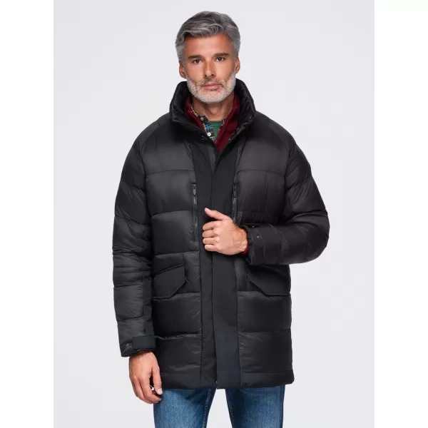  Herren-Winterjacke OMBRE OM-JALJ-0263 SCHWARZ 