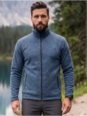 Herren-Sweatshirt aus Microfleece MALFINI FACTOR 852 DUNKLE DENIM-HIGHLIGHTS