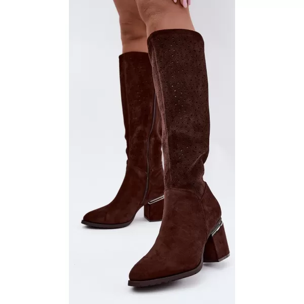  Damenstiefel S.BARSKI HY62-8122 SCHOKOLADE 