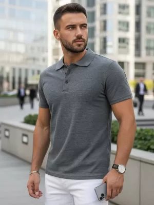Herren-T-Shirt mit Kragen DSTREET PX0509 DUNKELGRAU