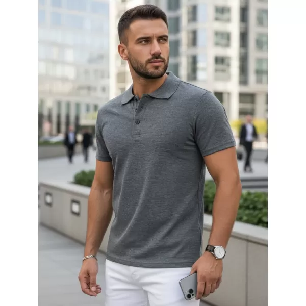  Herren-T-Shirt mit Kragen DSTREET PX0509 DUNKELGRAU 