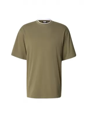 Herren-T-Shirt URBAN CLASSICS TB029A-00824 OLIV/WEIß