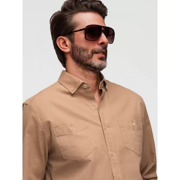  Herrenhemd OMBRE N-OM-SHCS-0134 HELLBRAUN 