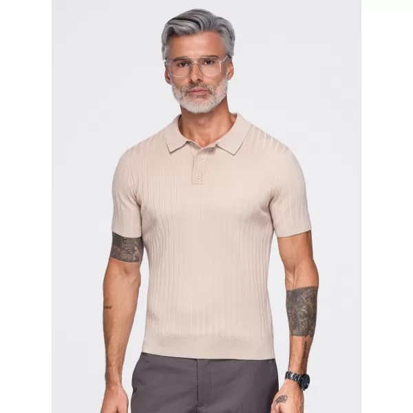  Herren-Poloshirt OMBRE OM-POSS-0180 BEIGE 