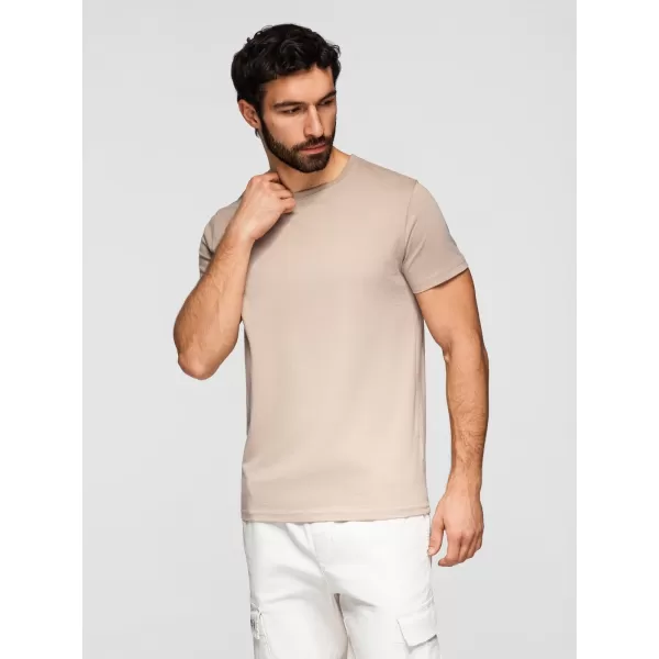  Herren-T-Shirt OMBRE OM-TSBS-0268 GRAUGRÜN/WEIß/BEIGE 