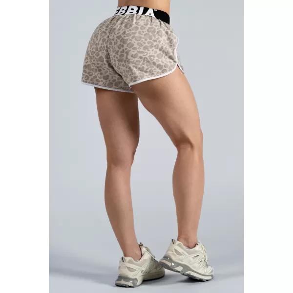  Trainingsshorts mit Leopardenmuster NEBBIA PRIMAL 855 CREMEFARBENER LEOPARD 