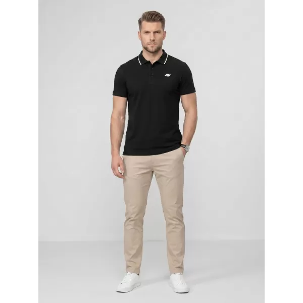  Herren-T-Shirt mit Kragen 4F WMM00TPTSM0773 TIEFSCHWARZ 