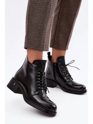 Damen-Stiefeletten S.BARSKI HY62-8112 SCHWARZ