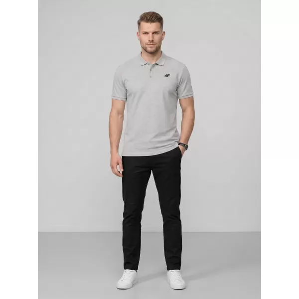  Herren-T-Shirt mit Kragen 4F WMM00TPTSM0770 DUNKELGRAU MELIERT 