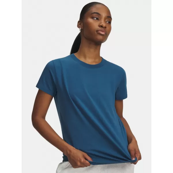  Damen-T-Shirt UNDER ARMOUR RIVAL CORE SS 1383648-498 BLAU 