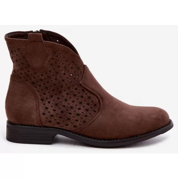  Damen-Stiefeletten S.BARSKI HY62-8151 BRAUN 