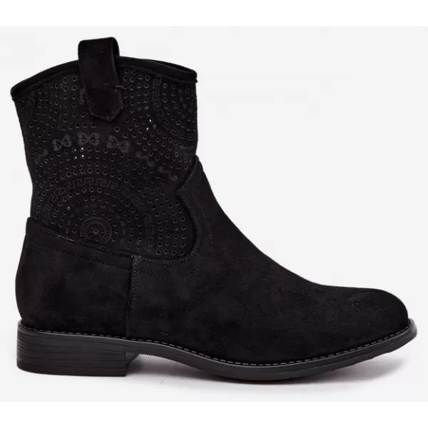  Damen-Stiefeletten S.BARSKI HY62-8125 SCHWARZ 