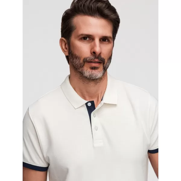  Herren-T-Shirt mit Kragen OMBRE OM-POSS-0170 WEIß 