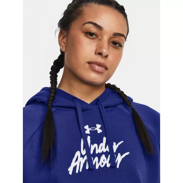  Damen-Sweatshirt UNDER ARMOUR UA RIVAL FLEECE GRAPHIC HDY 1379609-400 BLAU 