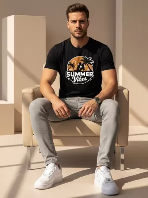 Herren-T-Shirt DSTREET NX044R SCHWARZ
