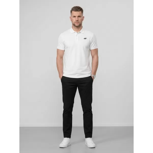  Herren-T-Shirt mit Kragen 4F WMM00TPTSM0770 WEIß 